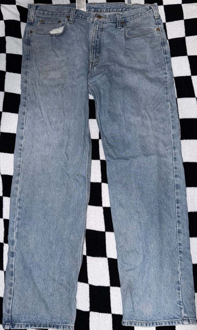 Carhartt B480 Relaxed Fit Jeans 40x34 Light Wash